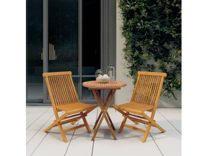 3dílný zahradní jídelní set masivní teakové dřevo 3087186