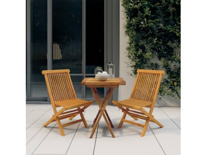 3dílný zahradní jídelní set masivní teakové dřevo 3087188