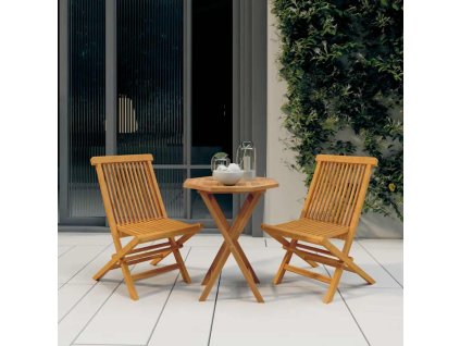 3dílný zahradní jídelní set masivní teakové dřevo 3087190