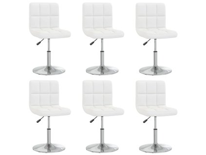 Jídelní židle 6 ks bílé umělá kůže 3087428