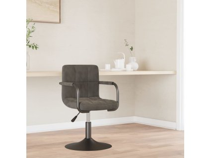 Jídelní židle tmavě šedá samet 3087942