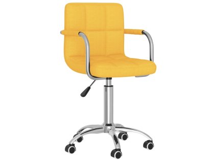 Otočná jídelní židle hořčicově žlutá textil 3087976