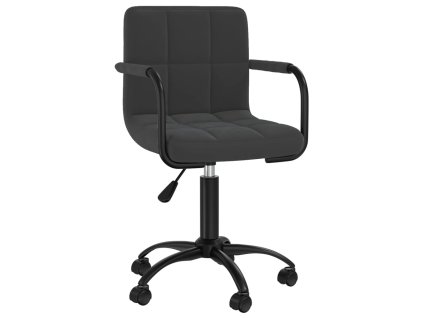 Otočná jídelní židle černá samet 3088031