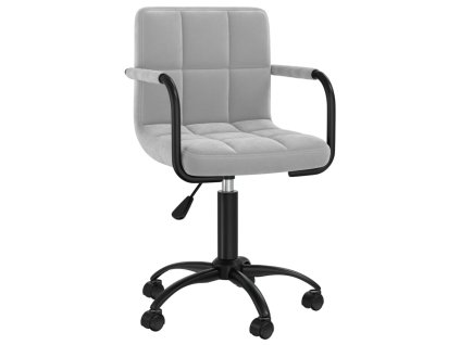Otočná jídelní židle světle šedá samet 3088034