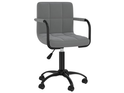 Otočná jídelní židle tmavě šedá samet 3088035