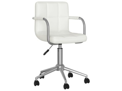 Otočná jídelní židle bílá umělá kůže 3088185