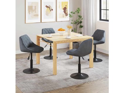 Otočné jídelní židle 4 ks tmavě šedé samet 3088792