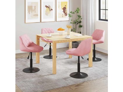 Otočné jídelní židle 4 ks růžové samet 3088796