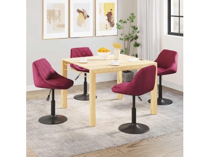 Otočné jídelní židle 4 ks vínové samet 3088797