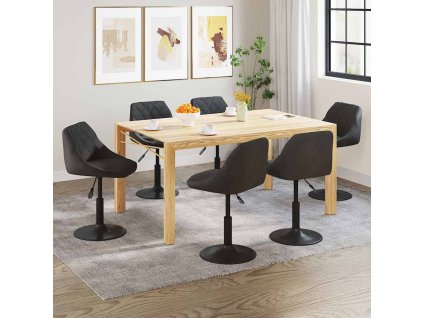 Otočné jídelní židle 6 ks černé samet 3088799