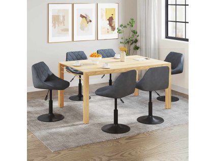 Otočné jídelní židle 6 ks tmavě šedé samet 3088803