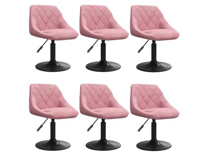 Otočné jídelní židle 6 ks růžové samet 3088807