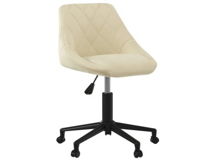 Otočná jídelní židle krémová samet 3089031