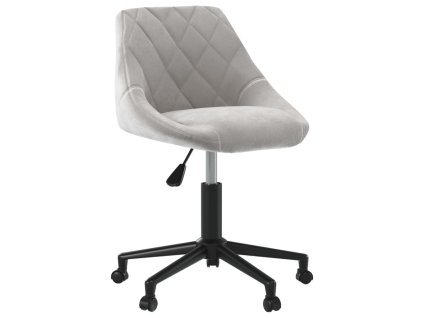 Otočná jídelní židle světle šedá samet 3089032