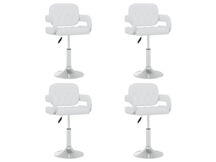 Otočné jídelní židle 4 ks bílé umělá kůže 3089106