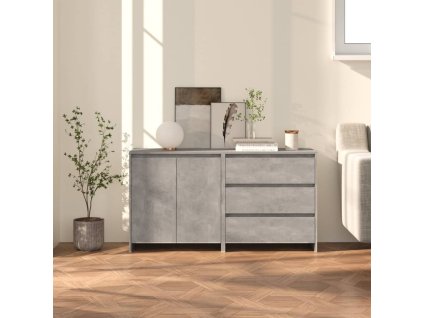 2dílný příborník betonově šedý kompozitní dřevo 3098060