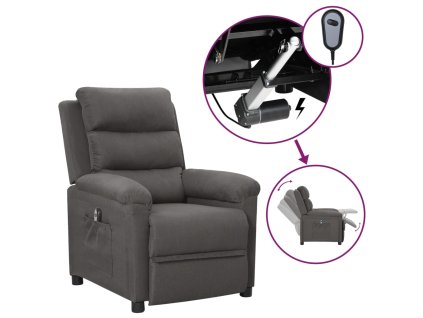 Elektrické polohovací křeslo tmavě šedé textil 3098964