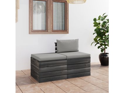 2dílná zahradní sedací souprava z palet + podušky borové dřevo 3061672