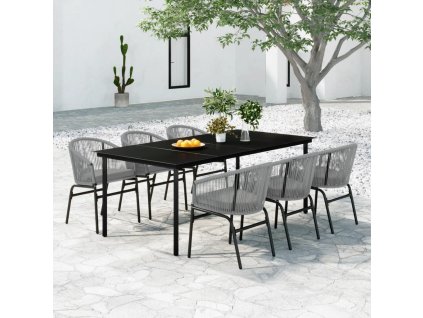 7dílný zahradní jídelní set šedý 3099237