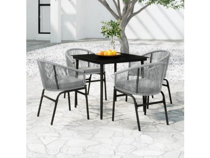 5dílný zahradní jídelní set šedý 3099252