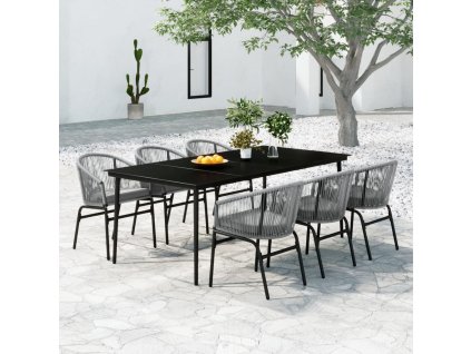 7dílný zahradní jídelní set šedý 3099255