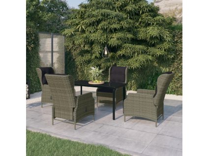 5dílný zahradní jídelní set hnědý 3099651