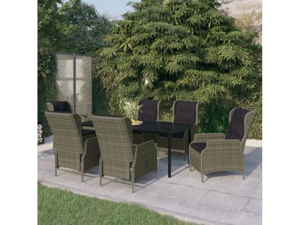 7dílný zahradní jídelní set hnědý 3099653