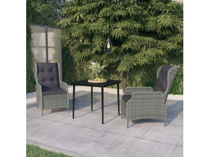 3dílný zahradní jídelní set světle šedý 3099661