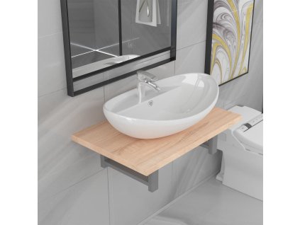 2dílný set koupelnového nábytku keramika dub 279329