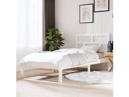 Rám postele bílý 90 x 190 cm Single masivní dřevo 3101184