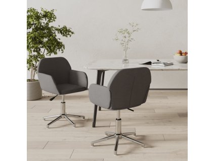 Otočné jídelní židle 2 ks tmavě šedé textil 3103031