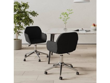 Otočné jídelní židle 2 ks černé textil 3103094