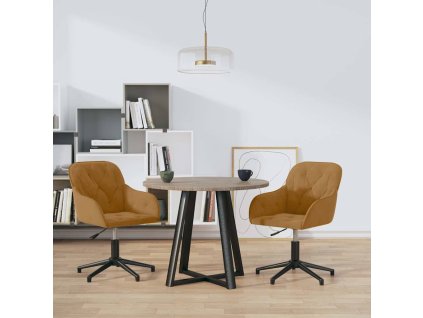 Otočné jídelní židle 2 ks hnědé samet 3103385