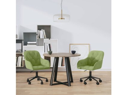 Otočné jídelní židle 2 ks světle zelené samet 3103424