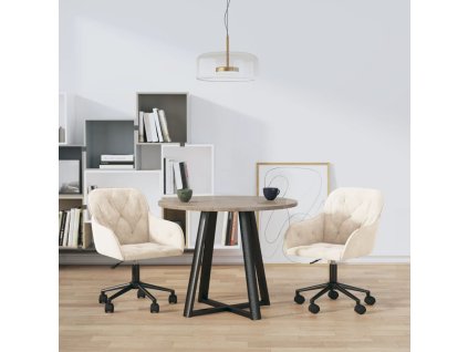 Otočné jídelní židle 2 ks krémové samet 3103430