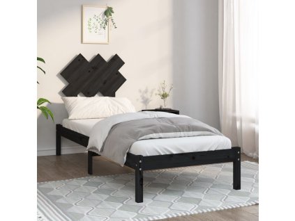 Rám postele černý 75 x 190 cm Small Single masivní dřevo 3104832