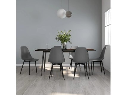 Jídelní židle 6 ks šedé PP 3082343