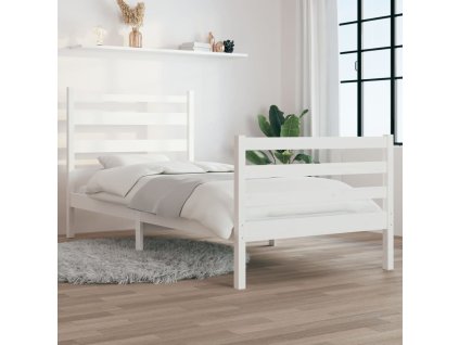 Rám postele masivní borovice 100 x 200 cm bílý 3103704