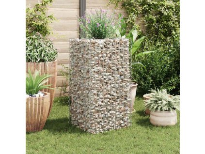 Gabionový vyvýšený záhon ocel 50 x 50 x 100 cm 142557