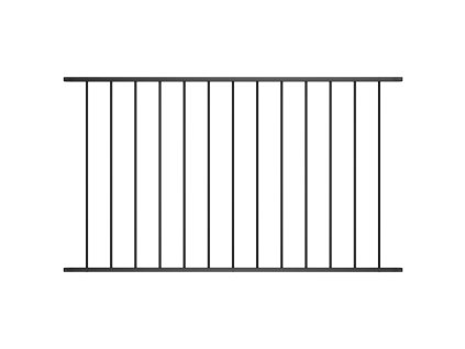Plotový panel s práškovým nástřikem z oceli 1,63 x 1 m černý 145219