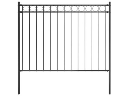 Zahradní plot ocelový 1,81 x 1 m černý 146313
