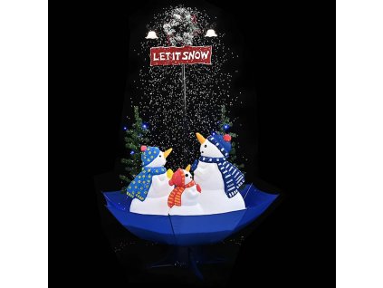 Sněžící vánoční stromek s deštníkovým stojanem modrý 170 cm PVC 289930