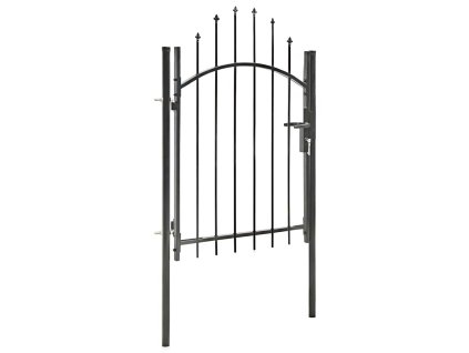 Zahradní branka ocel 1 x 1,75 m černá 143059