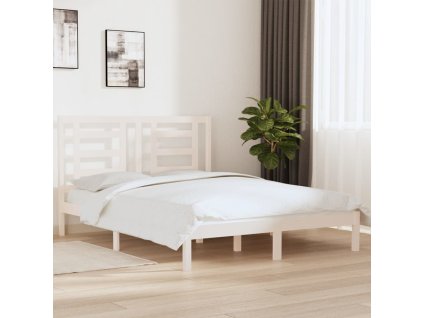 Postel bez matrace bílá 160 x 200 cm masivní borovice 3104359
