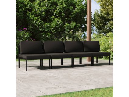 4místná zahradní pohovka s poduškami hliník antracitová 3107785