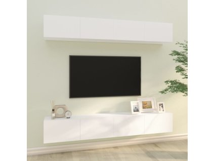 Nástěnné TV skříňky 4 ks bílé 100 x 30 x 30 cm 3114190
