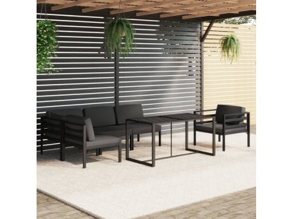 6dílná zahradní sedací souprava s poduškami hliník antracitová 3115925