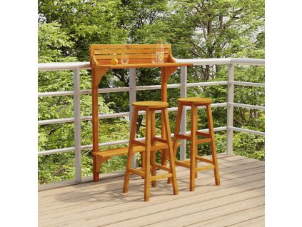 3dílný balkonový barový set masivní akáciové dřevo 3116003