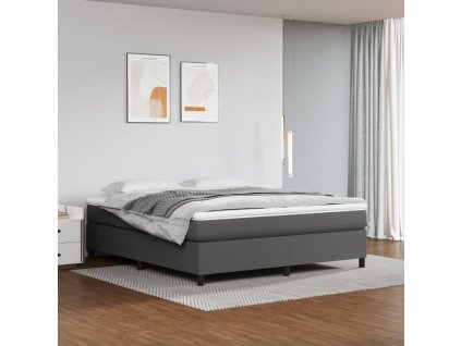 Rám postele s boxspringem šedá 160 x 200 cm umělá kůže 3121057