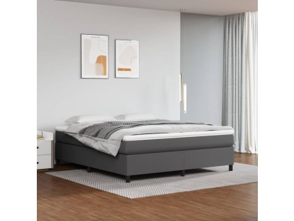 Rám postele s boxspringem šedá 180 x 200 cm umělá kůže 3121063
